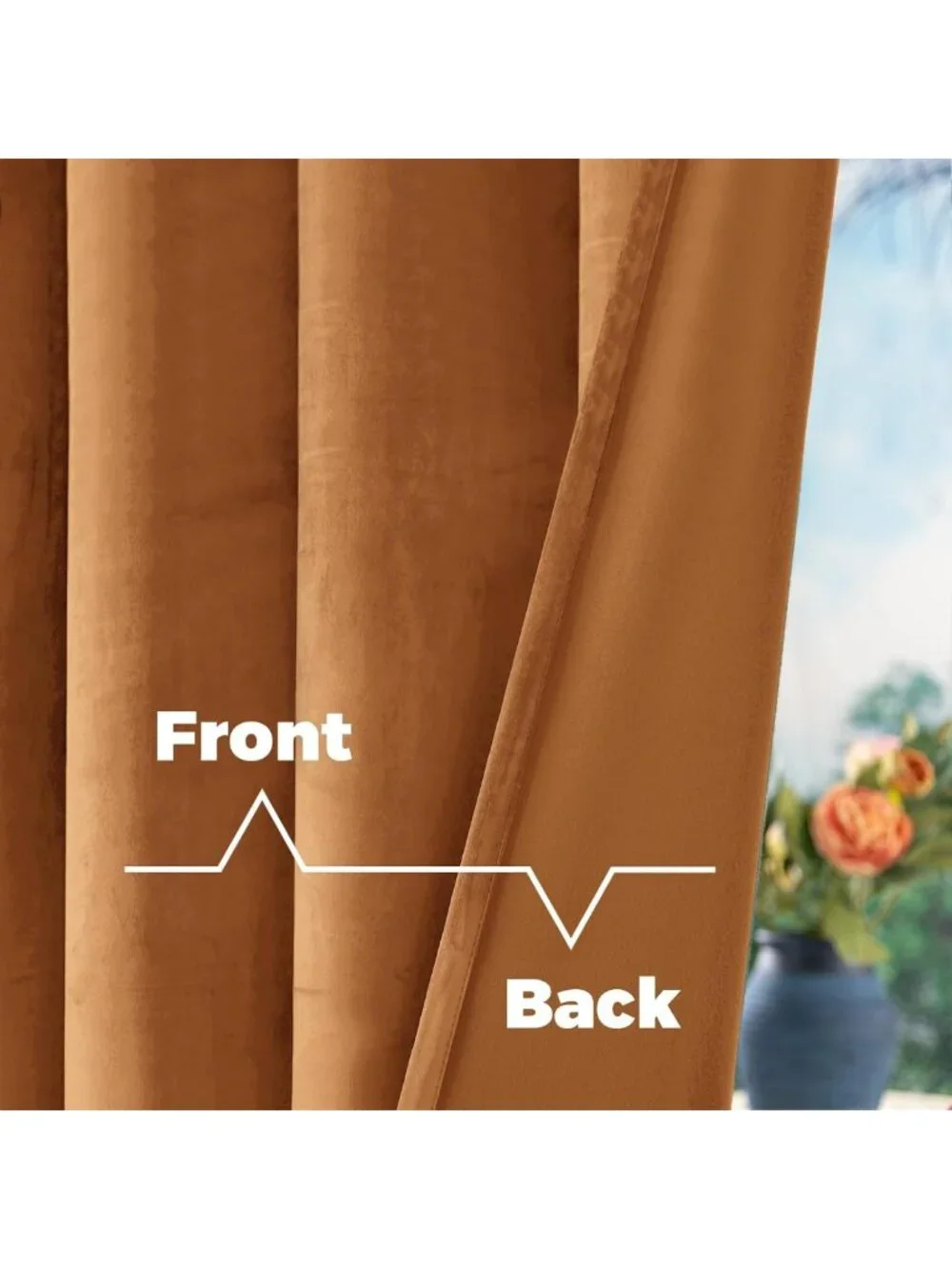 Luxurious Orange Velvet Curtains, 2 Panels, 52x102 Inch - Perfect for Living